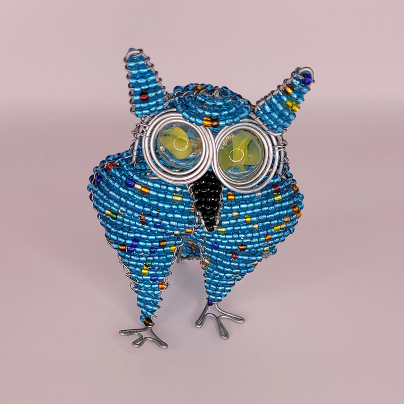 Beaded Owl Light Blue