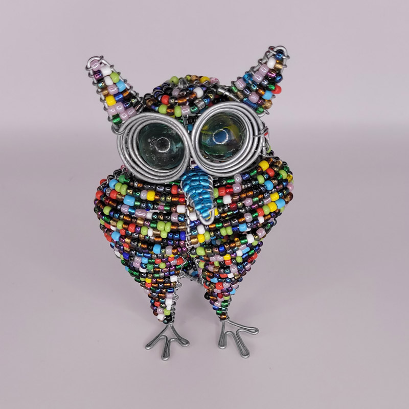 beaded-owl-multicolored Beaded Owl Multi Colored