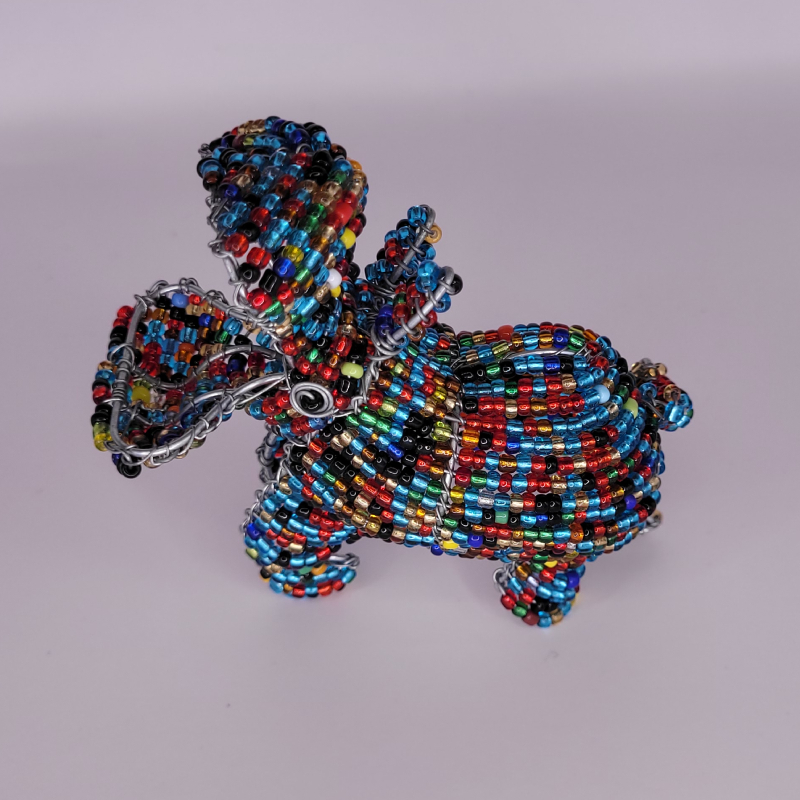 Side view of Beaded Hippo - Made in South Africa