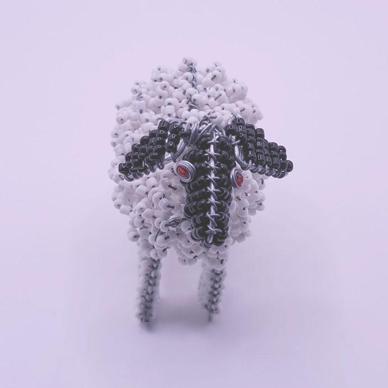 sheep-front Beaded Sheep - Front view